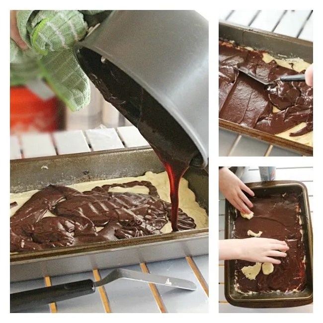 Can't Leave Alone Bars- Table for Seven #bars #cakemix #chocolate #dessert #bars