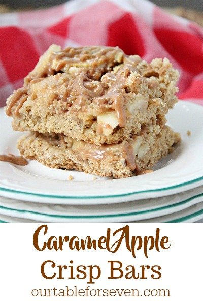 Caramel Apple Crisp Bars #tableforsevenblog @tableforseven #apple #caramel #bars #dessert 