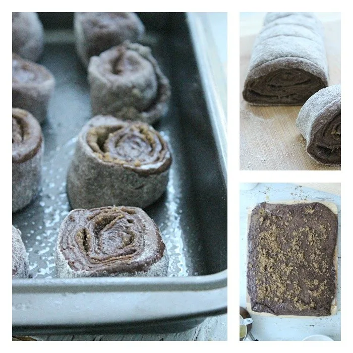 Chocolate Cake Mix Cinnamon Rolls #cakemix #cinnamonrolls #chocolate #tableforsevenblog 