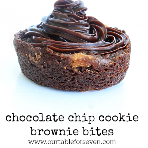 Chocolate Chip Cookie Brownie Bites #tableforsevenblog @tableforseven #chocolatechipcookies #brownies #brookies #dessert