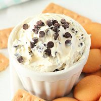 Chocolate Chip Cookie Dough Dip- Table for Seven #tableforsevenblog #chocolatechipcookiedough #dip #tableforsevenblog