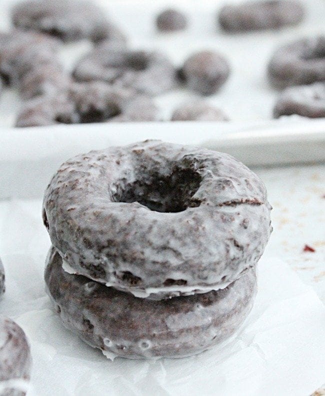 Chocolate Glazed Doughnuts #doughnuts #donuts #chocolate #glazed #glazeddoughnut #tableforsevenblog