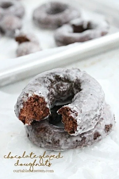 Chocolate Glazed Doughnuts #doughnuts #donuts #chocolate #glazed #glazeddoughnut #tableforsevenblog 