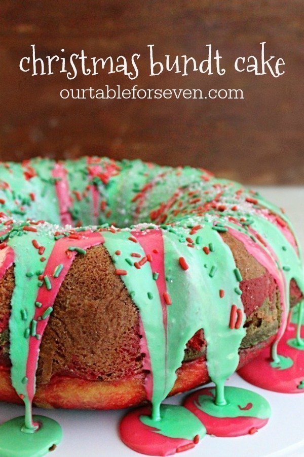 Christmas Bundt Cake- Table for Seven #christmas #cake #cakemix #bundtcake #dessert #holidaybaking