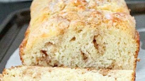Cinnamon Roll Quick Bread #cinnamonroll #quickbread #cinnamon #glaze #dessert #bread #tableforsevenblog @tableforseven