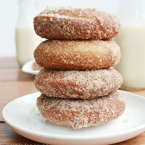 Cinnamon Sugar Eggnog Doughnuts #doughnuts #donuts #eggnog #cinnamonsugar #tableforsevenblog