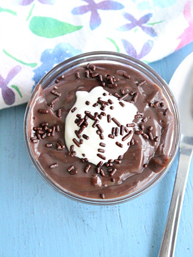Cornstarch Chocolate Pudding- Table for Seven #chocolate #pudding #cornstarch #nobake #stovetop #dessert 