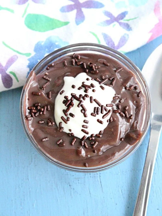 Cornstarch Chocolate Pudding- Table for Seven #chocolate #pudding #cornstarch #nobake #stovetop #dessert