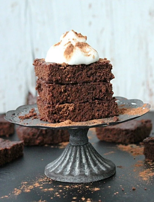 Cocoa Powder Brownies #brownies #cocoapowder #chocolate #tableforsevenblog #dessert 