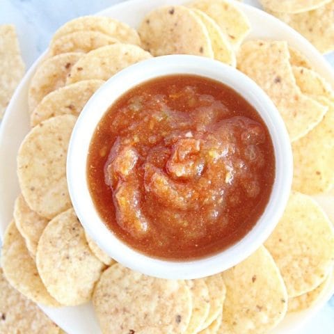 Crock Pot Salsa- Table for Seven #crockpot #slowcooker #salsa #tableforsevenblog