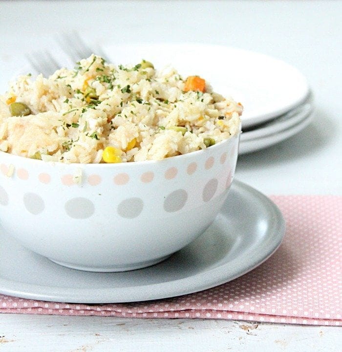 Crock Pot Turkey and Rice Casserole #turkey #crockpot #rice #chicken #slowcooker #dinner #tableforsevenblog 