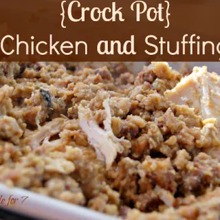 Crock Pot Chicken and Stuffing #crockpot #slowcooker #chicken #stuffing #dinner #tableforsevenblog