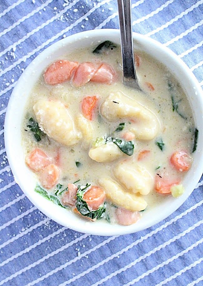 Gnocchi Soup- Table for Seven #tableforsevenblog #gnocchisoup #soup #gnocchi #dinner
