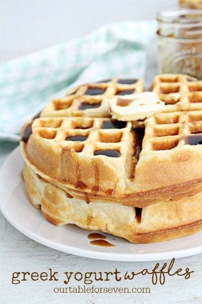 Greek Yogurt Waffles #greekyogurt #waffles #breakfast #brunch #tableforsevenblog 