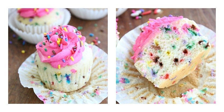 Half Dozen Funfetti Cupcakes #cupcakes #funfetti #halfdozen #dessert #tableforsevenblog 