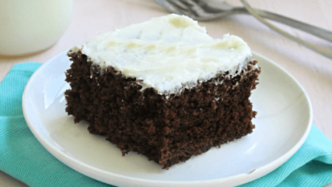 Hershey''s Chocolate Cake with Buttercream Frosting #chocolatecake #cake #dessert #hersheyschocolate #tableforsevenblog