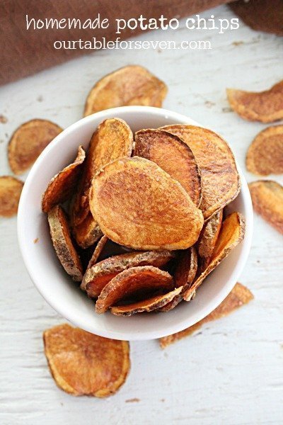 Homemade Potato Chips #homemade #potatochips #potato #snack #tableforsevenblog 