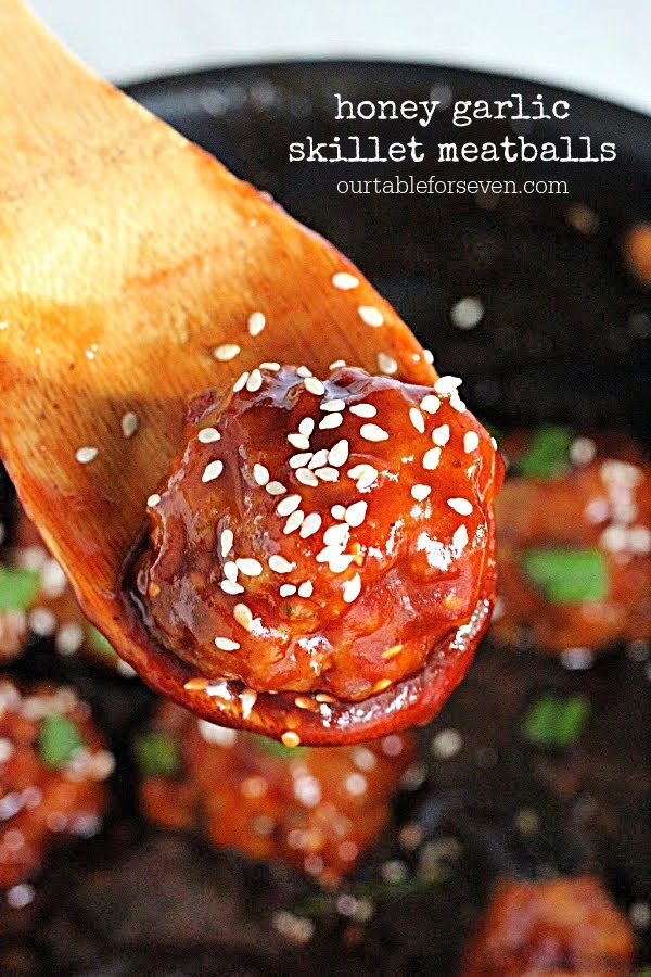 Honey Garlic Meatballs- Table for Seven #meatballs #honey #garlic #dinner #tableforsevenblog