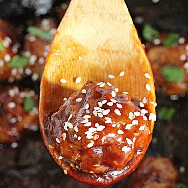 Honey Garlic Meatballs- Table for Seven #meatballs #honey #garlic #dinner #tableforsevenblog