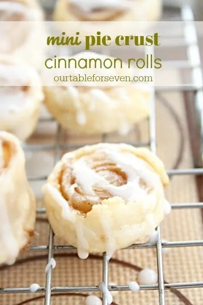 Mini Pie Crust Cinnamon Rolls #piecrust #cinnamonrolls #mini #cinnamon #tableforsevenblog 