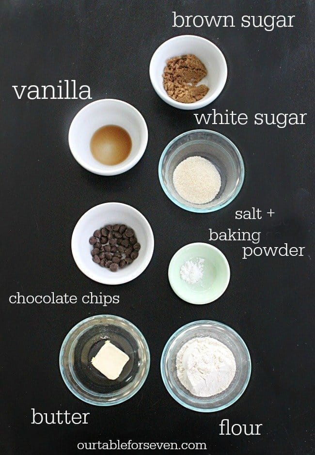 One Minute Chocolate Chip Cookie ingredients