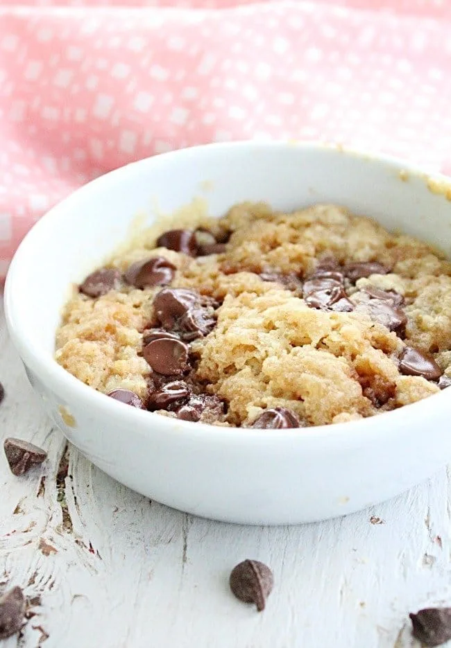 One Minute Chocolate Chip Cookie #chocolatechipcookie #easydessert #microwave #chocolatechip #cookie #tableforsevenblog