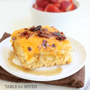 Pancake Casserole #pancake #casserole #tableforsevenblog #pancakescasserole #breakfast #brunch