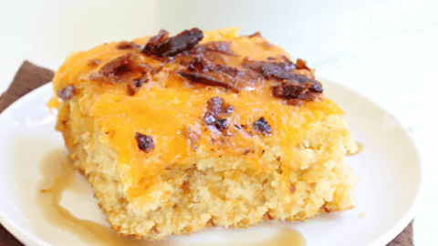 Pancake Casserole #pancake #casserole #tableforsevenblog #pancakescasserole #breakfast #brunch