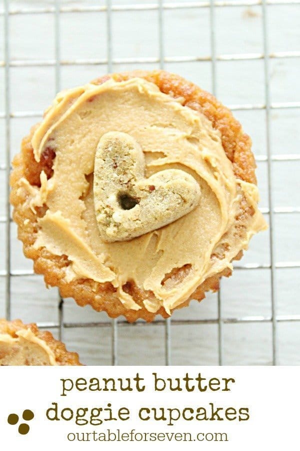 Peanut Butter Dog Cupcakes #peanubutter #dogtreats #dogcupcakes #honey