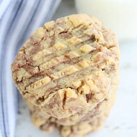 Peanut Butter Nutella Swirl Cookies #peanutbutter #cookies #nutella #dessert #tableforsevenblog