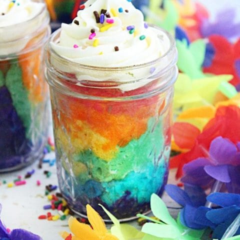 Rainbow Cake in a Jar | Table for Seven