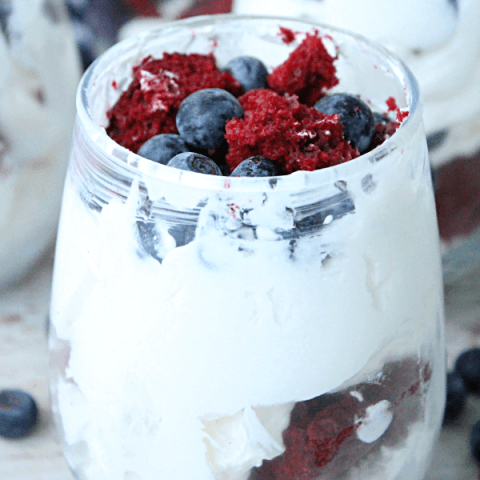 Red Velvet Blueberry Parfaits