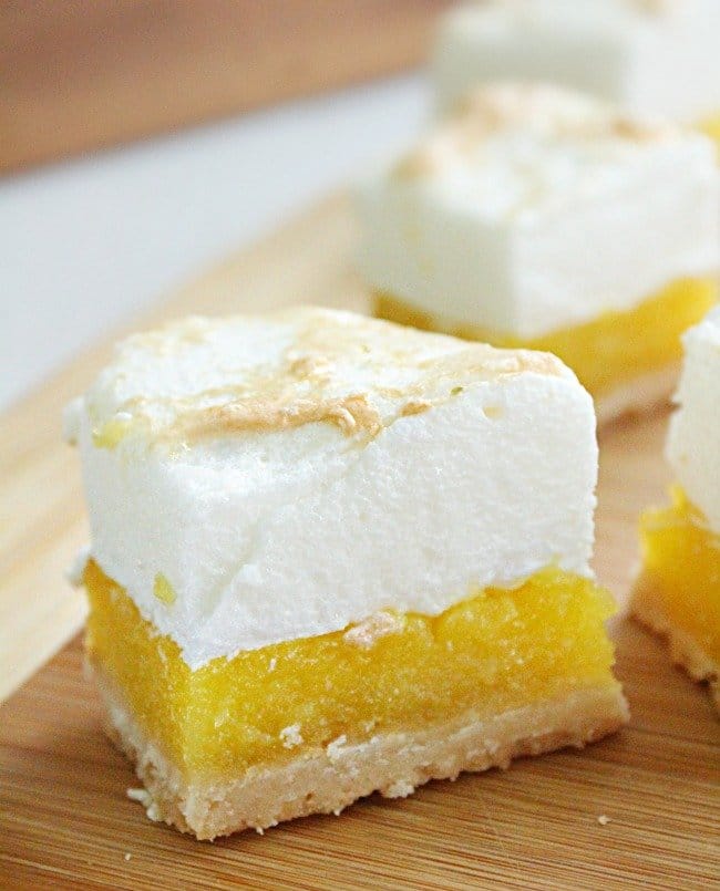 Shortcut Lemon Meringue Bars- Table for Seven #lemonmeringue #bars #dessert