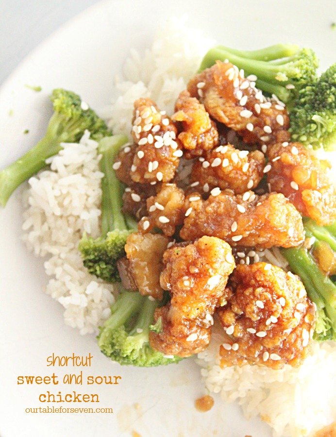 Shortcut Sweet and Sour Chicken- Table for Seven #sweetandsour #chicken #shortcut #dinner #30minutemeal