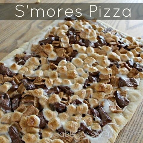 S mores Pizza with Homemade Pizza Dough #tableforsevenblog #pizzadough