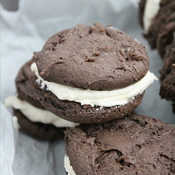 Soft Chocolate Sandwich Cookies #cookies #sandwichcookies #chocolate #dessert #tableforsevenblog