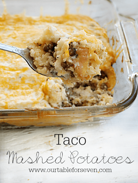Taco Mashed Potatoes #mashedpotatoes #taco #tableforsevenblog #sidedish