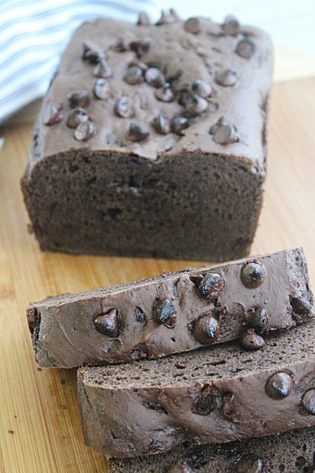 Three Ingredient Chocolate Quick Bread #quickbread #chocolate