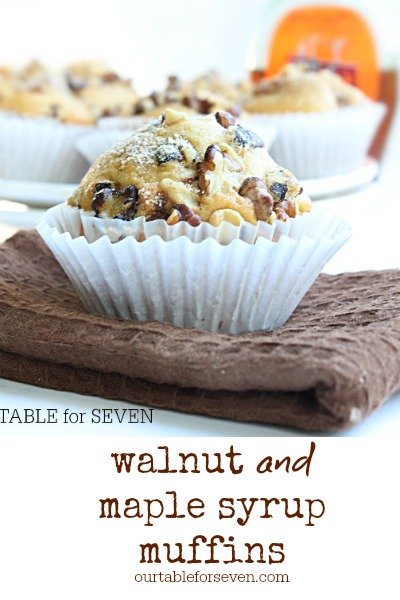 Walnut and Maple Syrup Muffins #walnut #maplesyrup #muffins #maple #tableforsevenblog #breakfast 