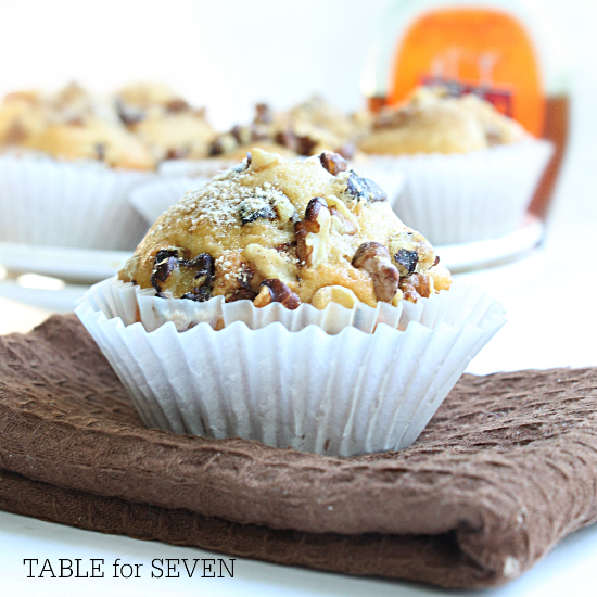 Walnut and Maple Syrup Muffins #walnut #maplesyrup #muffins #maple #tableforsevenblog #breakfast